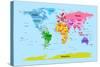 World Map with Big Text for Kids-Michael Tompsett-Stretched Canvas