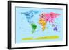 World Map with Big Text for Kids-Michael Tompsett-Framed Art Print