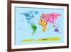 World Map with Big Text for Kids-Michael Tompsett-Framed Art Print