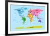 World Map with Big Text for Kids-Michael Tompsett-Framed Art Print