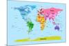 World Map with Big Text for Kids-Michael Tompsett-Mounted Art Print