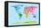 World Map with Big Text for Kids-Michael Tompsett-Framed Stretched Canvas