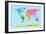 World Map with Big Text for Kids-Michael Tompsett-Framed Art Print