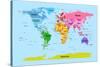 World Map with Big Text for Kids-Michael Tompsett-Stretched Canvas