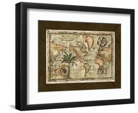 World Map with Globe-null-Framed Art Print