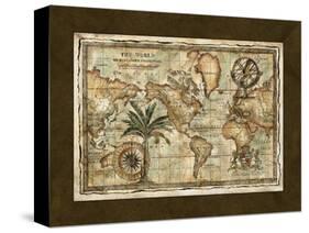 World Map with Globe-null-Stretched Canvas