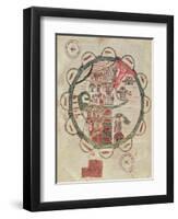 World Map with Jerusalem in the Centre, from "Chroniques de St. Denis", circa 1275-null-Framed Giclee Print