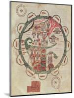 World Map with Jerusalem in the Centre, from "Chroniques de St. Denis", circa 1275-null-Mounted Giclee Print