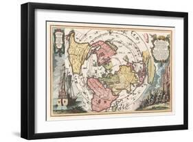 World Map with Magellan's Circumnavigation, 1702-1703-Heinrich Scherer-Framed Giclee Print