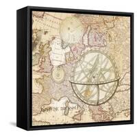 World Map with Solar-Lula Bijoux-Framed Stretched Canvas