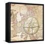 World Map with Solar-Lula Bijoux-Framed Stretched Canvas