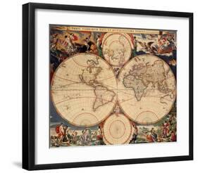 World Map-Nicholas Visscher-Framed Art Print