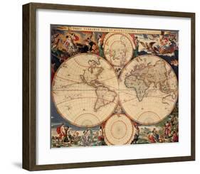 World Map-Nicholas Visscher-Framed Art Print
