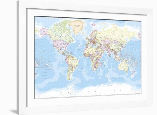 World Map-The Vintage Collection-Framed Giclee Print