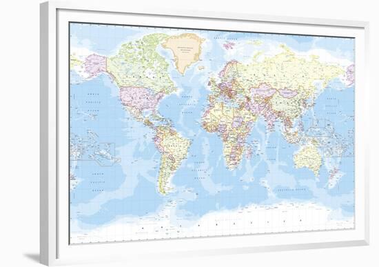 World Map-The Vintage Collection-Framed Giclee Print