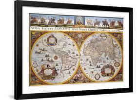 World Map-Joan Blaeu-Framed Premium Giclee Print