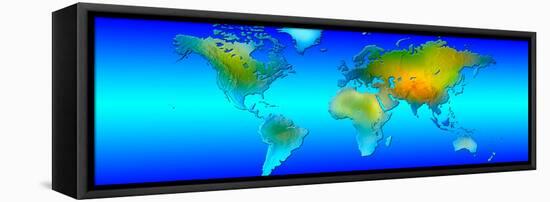 World Map-null-Framed Stretched Canvas