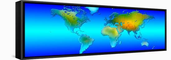World Map-null-Framed Stretched Canvas