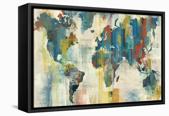 World Map-Eric Yang-Framed Stretched Canvas