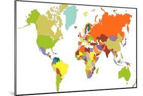 World Map-tony4urban-Mounted Art Print