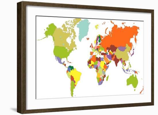 World Map-tony4urban-Framed Art Print