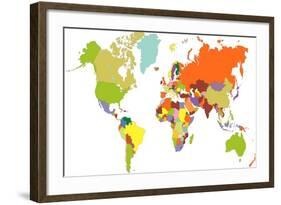 World Map-tony4urban-Framed Art Print