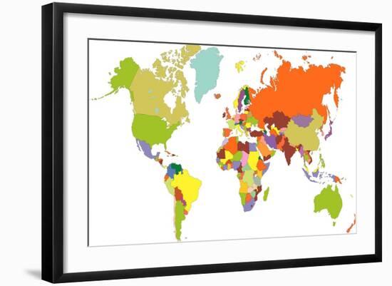 World Map-tony4urban-Framed Art Print