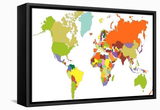 World Map-tony4urban-Framed Stretched Canvas