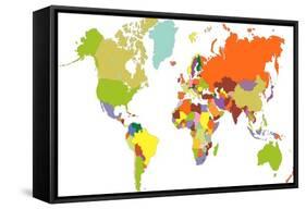 World Map-tony4urban-Framed Stretched Canvas