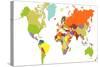 World Map-tony4urban-Stretched Canvas