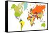 World Map-tony4urban-Framed Stretched Canvas