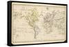 World Map-null-Framed Stretched Canvas