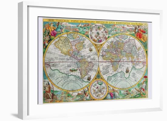 World Map-Petrus Plancius-Framed Art Print