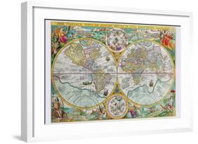 World Map-Petrus Plancius-Framed Art Print