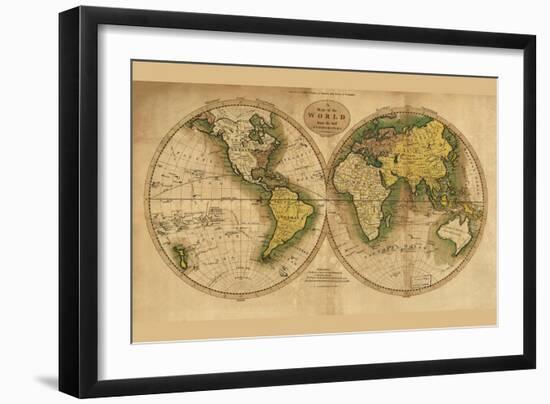 World Map-Mathew Carey-Framed Art Print
