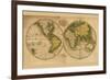 World Map-Mathew Carey-Framed Premium Giclee Print