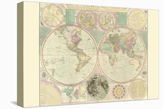 World Map-Carington Bowles-Stretched Canvas