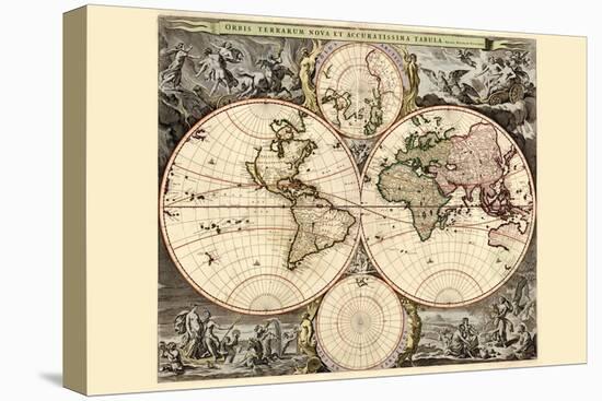 World Map-Nicolao Visscher-Stretched Canvas