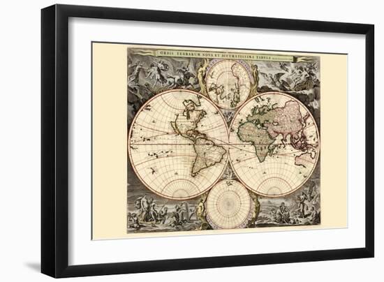 World Map-Nicolao Visscher-Framed Art Print