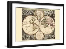 World Map-Nicolao Visscher-Framed Art Print