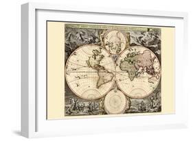 World Map-Nicolao Visscher-Framed Art Print