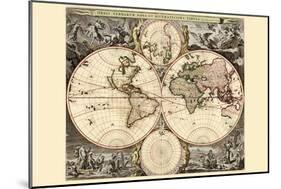World Map-Nicolao Visscher-Mounted Art Print
