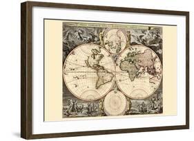 World Map-Nicolao Visscher-Framed Art Print