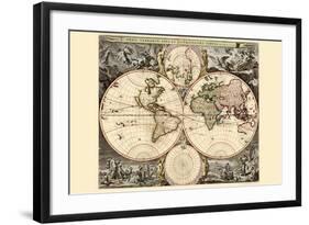 World Map-Nicolao Visscher-Framed Art Print