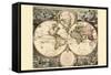 World Map-Nicolao Visscher-Framed Stretched Canvas