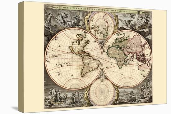 World Map-Nicolao Visscher-Stretched Canvas