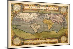 World Map-Abraham Ortelius-Mounted Art Print