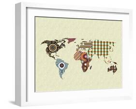 World Map-Lanre Adefioye-Framed Giclee Print