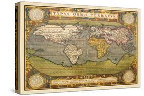 World Map-Abraham Ortelius-Stretched Canvas