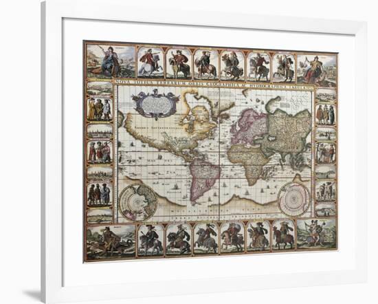 World Old Map. Created By Nicholas Visscher, Published In Amsterdam, 1652-marzolino-Framed Art Print